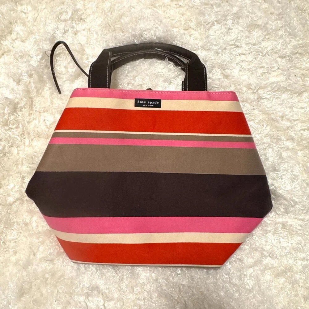 KATE SPADE ♠️ Vintage Classic Stripe BUNDLE Bucket, Cosmetic & Mules 8 N/Narrow